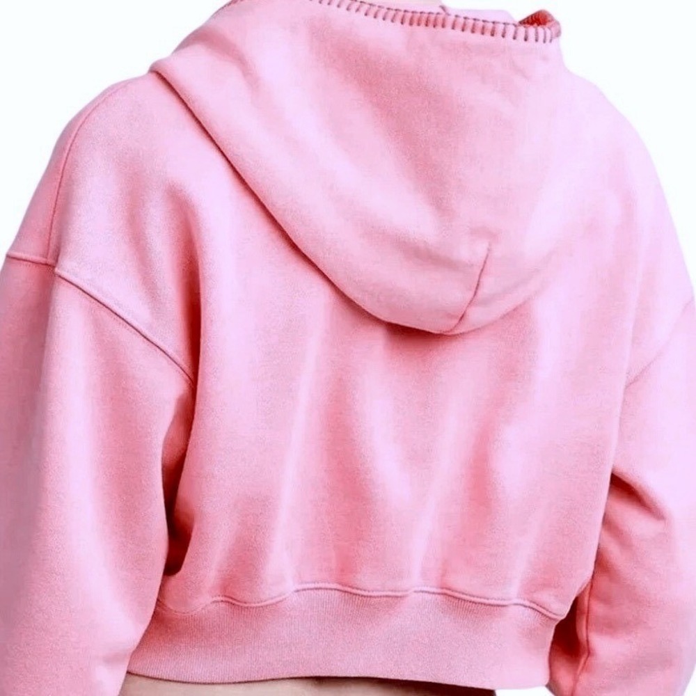 GAP X Madhappy Pink Cropped‎ Zip Up Hoodie Sweatshirt Women Size Medium - Picture 3 of 4